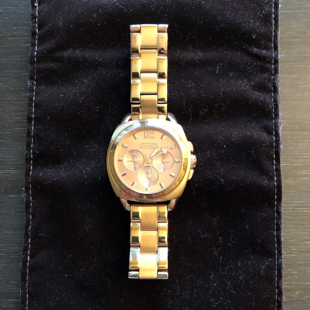 Coach Rose Gold Boyfriend Watch